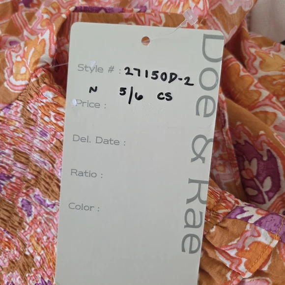 Doe & Rae Orange Smocked Mini Dress - Picture 9 of 10